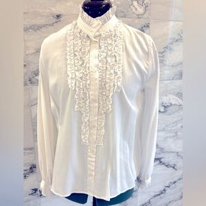 Zara tuxedo style blouse